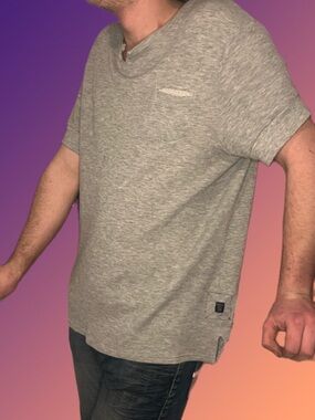 Buffalo David Bitton Light Heather Gray Short-Sleeve Pocket Tee